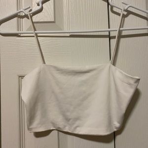 White Cropped Tank Top